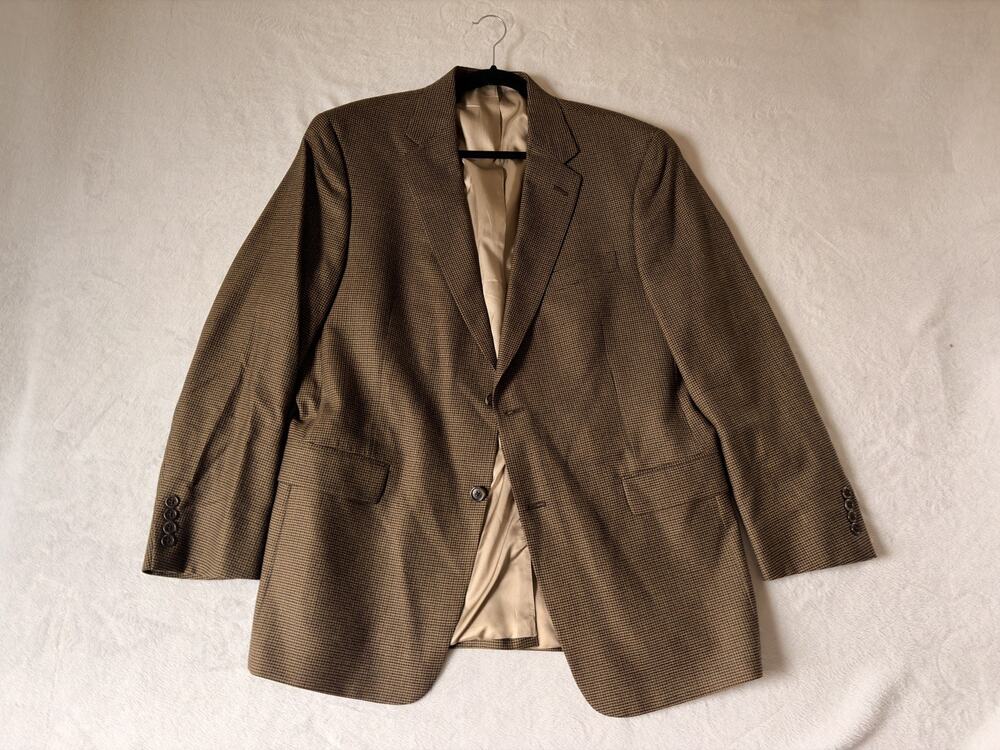 Nordstrom Men's 43 Wool Blazer Houndstooth Made in USA VTG
